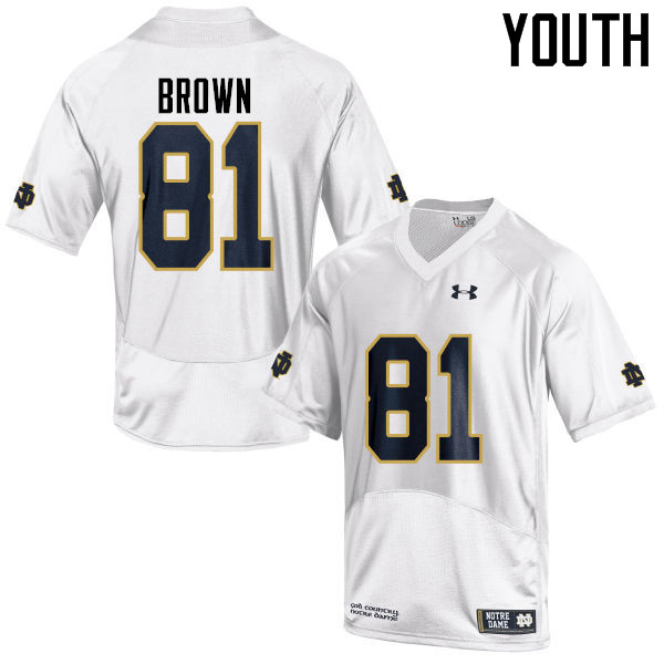 Youth #81 Tim Brown Notre Dame Fighting Irish College Football Jerseys-White - Click Image to Close